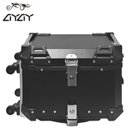 Coffre de moto détachable tout en aluminium, tout en or, 55L, boîte multifonction