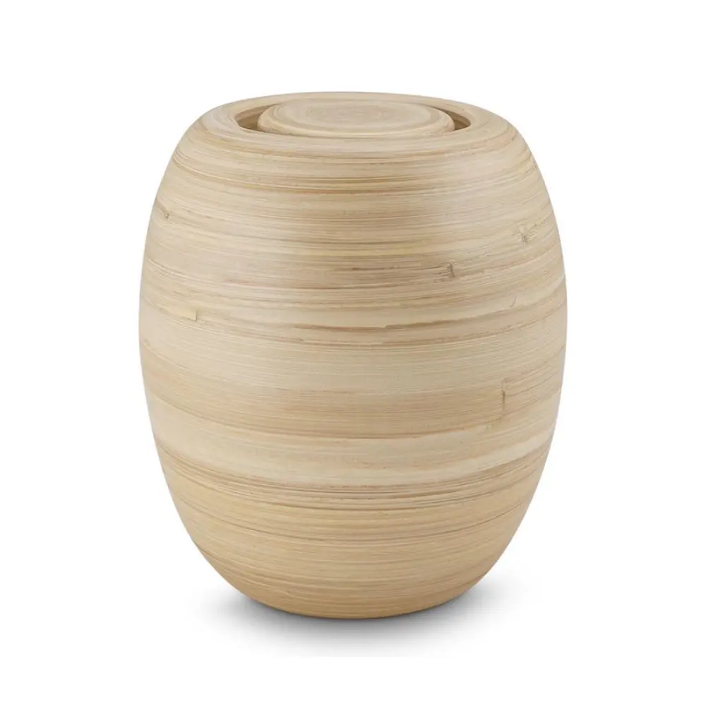 Eco-friendly spun bamboo burial urn unique cremation urn for ashes pet Europe design wholesale from Vietnam