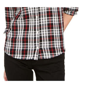 Camicia da Donna Charter Club in Cotone Popeline a Quadretti, Taglia Unica, Nera, Stile Casual per Autunno e Primavera - Product Image 3