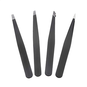 Profesional personalizado de acero inoxidable negro extensiones de pestañas Trimmer 4PCs pinzas para cejas Set - Product Image 3