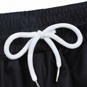 Pantalones cortos de baloncesto informales con cordón en la cintura para hombre, pantalones cortos lavados con letras y rayas personalizados para hombre 2024 - Product Image 3