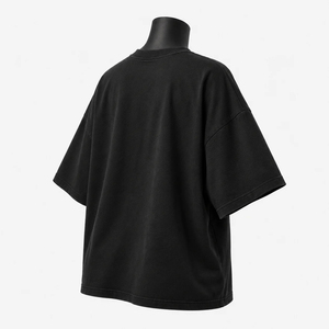 <b>Women's</b> Oversized <b>Black</b> Crew Neck T-Shirt Short Sleeve Print 100% Cotton Jersey Loose Fit All Seasons - Product Image 2