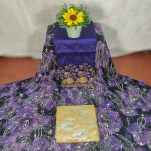 Robe Classique Charme Modeste Luxueuse en Jacquard de Pierre Tissé avec Motifs Floraux Perlés pour Filles, Mariage, Tissu 100% Soie Mousseline - Product Image 2