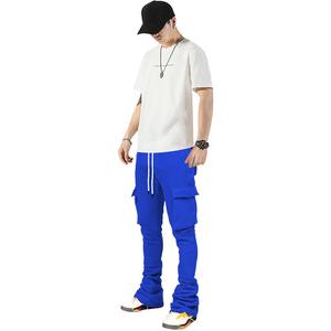 Custom Men's 100% Cotton Teryt Sweatpants High Waist Track Pants with Embroidered Flat Front Stack <b>Legging</b> Joggers - Product Image 6