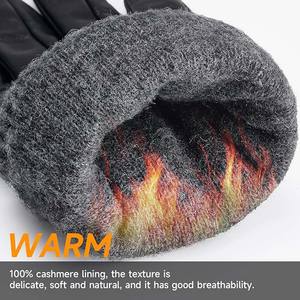 Gants de moto élégants en cuir véritable de qualité supérieure, compatibles avec les écrans tactiles, doublure intérieure douce, décontractés, pour hommes, pour l'extérieur - Product Image 5