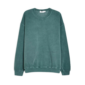 Sweat à capuche vintage personnalisé polaire français éponge pull vintage lavage à l'acide sweat-shirt unisexe col rond - Product Image 3