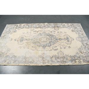 Alfombra Vintage de 4x7 pies, Alfombra Turca, Alfombra Blanca con Diseño Floral - Product Image 3