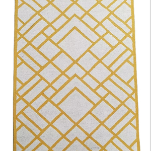 Modern Minimalist Gold Beige Geometric Area Rug Custom Sizes Anti-Slip Carpet Abstract Pattern for Living Room Bedroom Office - Product Image 1