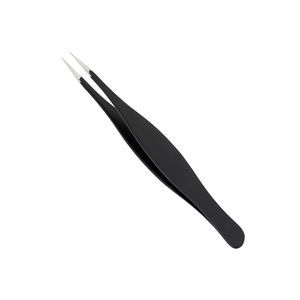 Pince à épiler pour cils de haute qualité en papier noir enduit, pointe pointue, en acier inoxydable, pour la beauté - Product Image 1