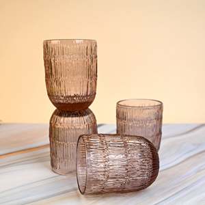 Juego de 4 Vasos AMAARE con Texturas Únicas, Cristalería Premium - Product Image 2