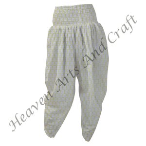 Boho Chic Coton Bio Pyjama Patiala Pantalon Avec Main Bloc Imprimer Taille Élastique Harem Style Casual Design - Product Image 6