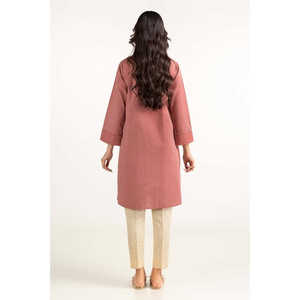 Chemise brodée en coton et lin teint GLW-23-37 - Product Image 1