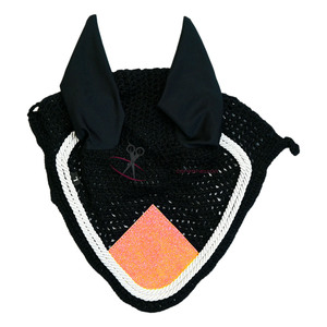 A granel personalizado Western Horse Fly Bonnet brillo oreja contraste malla caballo oreja cubierta con espuma satén caballo espalda resistencia montar - Product Image 3