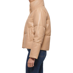 Chaquetas acolchadas de burbujas cálidas transpirables con diseño de invierno de cuero para mujer, venta al por mayor, servicio OEM de nuevo diseño del fabricante 2024 - Product Image 4