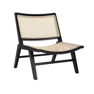 Fauteuil de détente en rotin de qualité durable, chaise en bois massif pour balcon, salon, chaise longue d'extérieur - Product Image 1