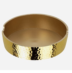 Elegant Modern Gold Metal <b>Ashtray</b> with Premium Pot Design Hammered Finish for Home Bars Hotels Restaurants Offices Decor - Product Image 1