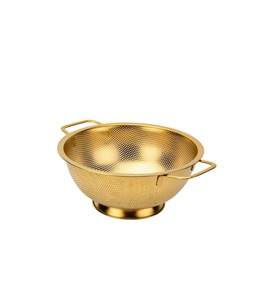 Stainless Steel <b>Colander</b> With deep bowl shape fine mesh design for thorough rinsing fruits vegetables pasta rice meals - Product Image 1