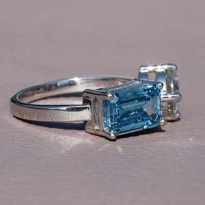 925 Sterling Silver <b>Two</b>-<b>Stone</b> <b>Ring</b> Brilliant Cut Lab Grown Zircon IGI Certified Enhanced VVS Clarity Fine Jewelry Women's Party - Product Image 2