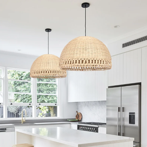 สินค้าขายดี โคมไฟระย้าทรงโดมหวาย โคมไฟทำมือ โคมไฟระย้าหวาย - Product Image 2