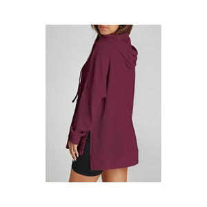 Nouveau femmes sweat à capuche zippé haute rue unisexe style Double poches surdimensionné pulls amples vêtements d'extérieur haut - Product Image 6