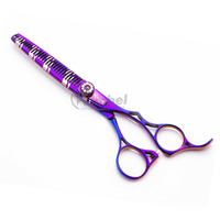 Ciseaux de coiffure professionnels KIMBEL en acier inoxydable 4Cr13 de 6 pouces, droits et affûtés, pour droitiers, avec lame convexe à 28 dents