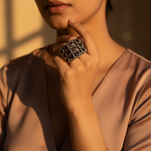 Anillo de Granate Chapado en Oro Rosa para Mujer, Joyería Moderna, Talla Única, Certificado IGI - Product Image 1