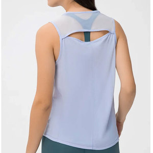 Camiseta sin mangas sin costuras de secado rápido de alta calidad transpirable recortada para mujer, camiseta sin mangas informal lisa en blanco liso para mujer - Product Image 6