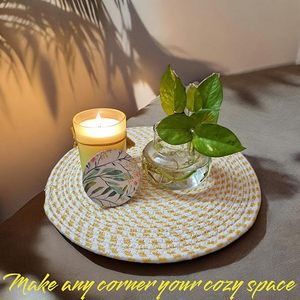 Napperon rond en coton fait main résistant à la chaleur décor de comptoir de cuisine et centre de Table à manger/Table d'appoint décor à la maison - Product Image 4