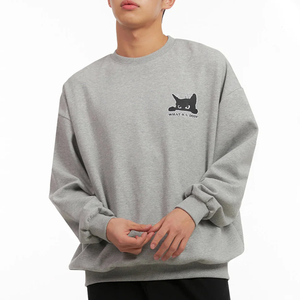 Sudadera Casual Básica de Gran Tamaño con Hombros Caídos para Hombre con Mangas Completas / Diseño de Logotipo Personalizado, Diseño de Cuello Redondo 2026 - Product Image 1