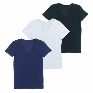 เสื้อยืดผู้ชายแฟชั่นคุณภาพสูง คอวี แขนสั้น สไตล์ลำลอง ผ้าฝ้าย/โพลีเอสเตอร์ 100% สีพื้น แห้งเร็ว น้ำหนัก 220 กรัม ทรงเหลี่ยม - Product Image 2