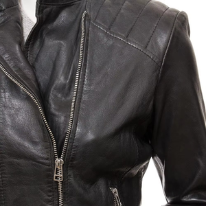 Meilleur design de personnalisation de couleur unie Produit de qualité supérieure Vêtements d'extérieur pour femmes Vestes en cuir - Product Image 2