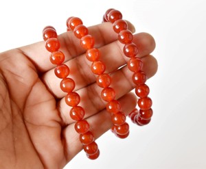 Premium Natural Healing Red Onyx 8mm Round Crystal <b>Beaded</b> <b>Bracelet</b> for Meditation Energy Jewelry - Product Image 1