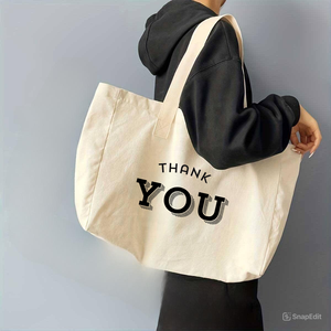 Sacs fourre-tout réutilisables en toile de coton classique TUYET DUNG, écologiques, lavables, avec poignées, grand format, logo personnalisé imprimé, Vietnam - Product Image 5