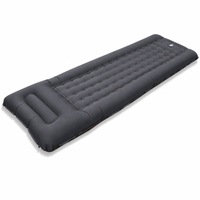 Matelas de camping gonflable en TPU avec cellules d'air en nid d'abeille, oreiller intégré, pompe à pied, léger, pour dormir en plein air