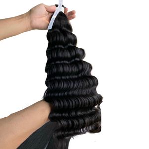 Material de Cabello 100% humano para mujer negra, cabello brasileño, Natural, negro, ondulado, ondulado, extensión de cabello a granel - Product Image 1