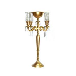 Grand candélabre en cristal et métal fait à la main avec votives en verre et bol de fleurs pour les décorations de sol de mariage de Noël Offre Spéciale - Product Image 1