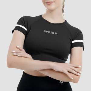 Black Knitted Fabric <b>Top</b> with Letter Decoration Elegant Balance Design - Product Image 6