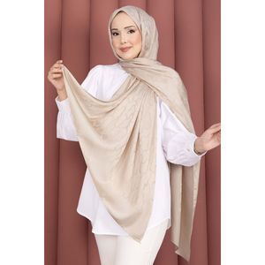 Serie de Chales Jacquard con Estampado Beige, Bufanda de Pashmina Ligera y de Lujo, Material de Rayón Transpirable y Suave - Product Image 1
