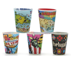 Vente en gros logo personnalisé J'aime la Grèce Pays Drapeau Bikini Verre à liqueur Souvenir Grèce Verres à liqueur - Product Image 5