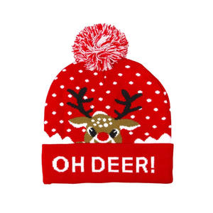 New Custom Logo Warm Knit Wool Embroidered Winter <b>Christmas</b> Beanie <b>Hat</b> Beanies With Custom Designs - Product Image 4
