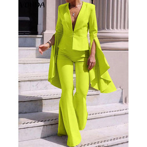 Elegante Completo da Donna 2 Pezzi con Maniche a Campana e Pantaloni a Zampa Lunga - Product Image 3