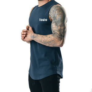 เสื้อกล้ามวิ่งแขนกุดแห้งเร็วป้องกันการหดตัว O สำหรับการเพาะกายสไตล์สปอร์ตแบบลำลองโลโก้ตามสั่ง - Product Image 3