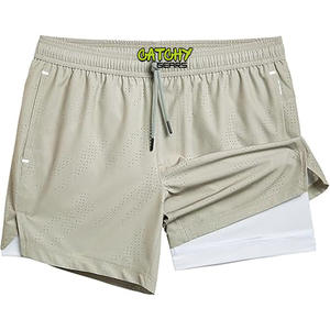 Vêtements de fitness pour hommes Short de gym avec poches Séchage rapide Respirant Vêtements d'extérieur Workout Polyester Running Mens Shorts - Product Image 1