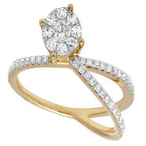 Excellent Quality Lab Grown Diamond Twist <b>Ring</b> 18K Solid Gold Rhodium Plated Luxira Brand <b>for</b> Romantic <b>Couples</b> Gifts <b>Matching</b> - Product Image 1