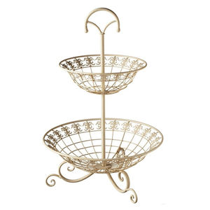 Wrought Iron Vintage Two Tier Basket, Wrought iron Metal Fruit Basket, <b>Kitchen</b> <b>Utensil</b> Basket, Multi-Purpose Basket - Product Image 6