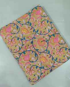 ผ้าฝ้าย100% พิมพ์ลายบล็อกมือผ้าฝ้ายระบายอากาศเป็นมิตรกับสิ่งแวดล้อมผ้าฝ้ายทำด้วยมือจาก Jaipur Heritage แบบดั้งเดิม - Product Image 3