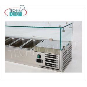 Vitrine réfrigérée pour ingrédients de pizza de 200 cm de long pour 10 contenants GN 1/4, équipement de cuisine commerciale - Product Image 4