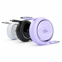 Kabel USB C ke USB C 100W Retractable PD 5A Pengisian Cepat, Kabel Data Spiral untuk Laptop dan Ponsel OEM