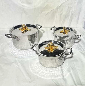 Juego de Utensilios de Cocina de Acero Inoxidable de Lujo, Cacerola Martillada con Tapa, Ollas para Cocinar en Casa, Regalo de Cocina, Olla para Calentar Alimentos de Acero - Product Image 4