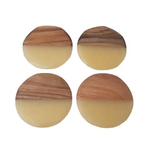 Round Wooden Coasters Wooden Hand Work Design On Top Tea Cup <b>Mats</b> Pads Wholesale Price Dinnerware Flatware Coaster Platter - Product Image 4